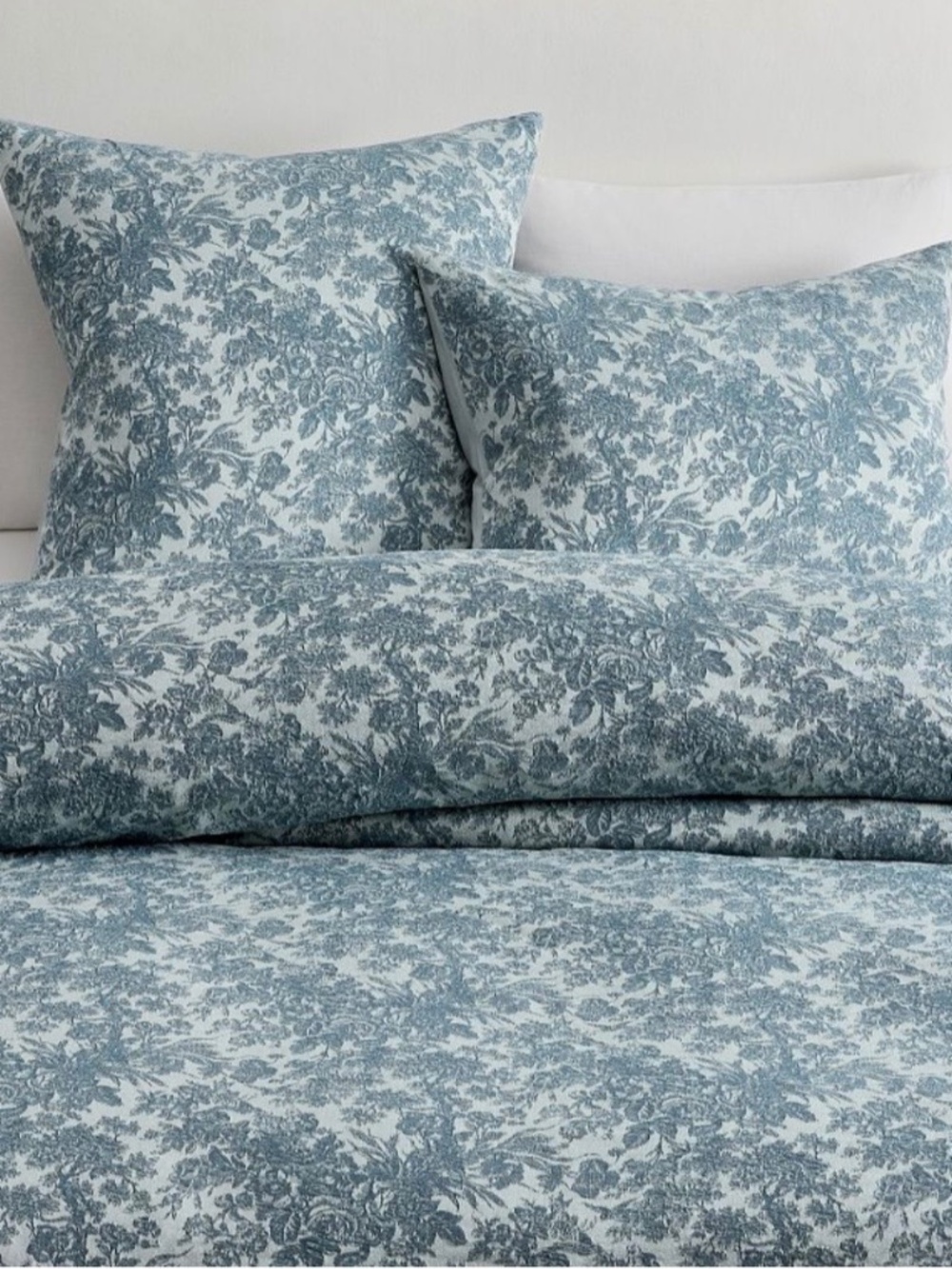 NWT Pottery Barn Sorrel Toile Jacquard Duvet Cover Blue Full/Queen Size